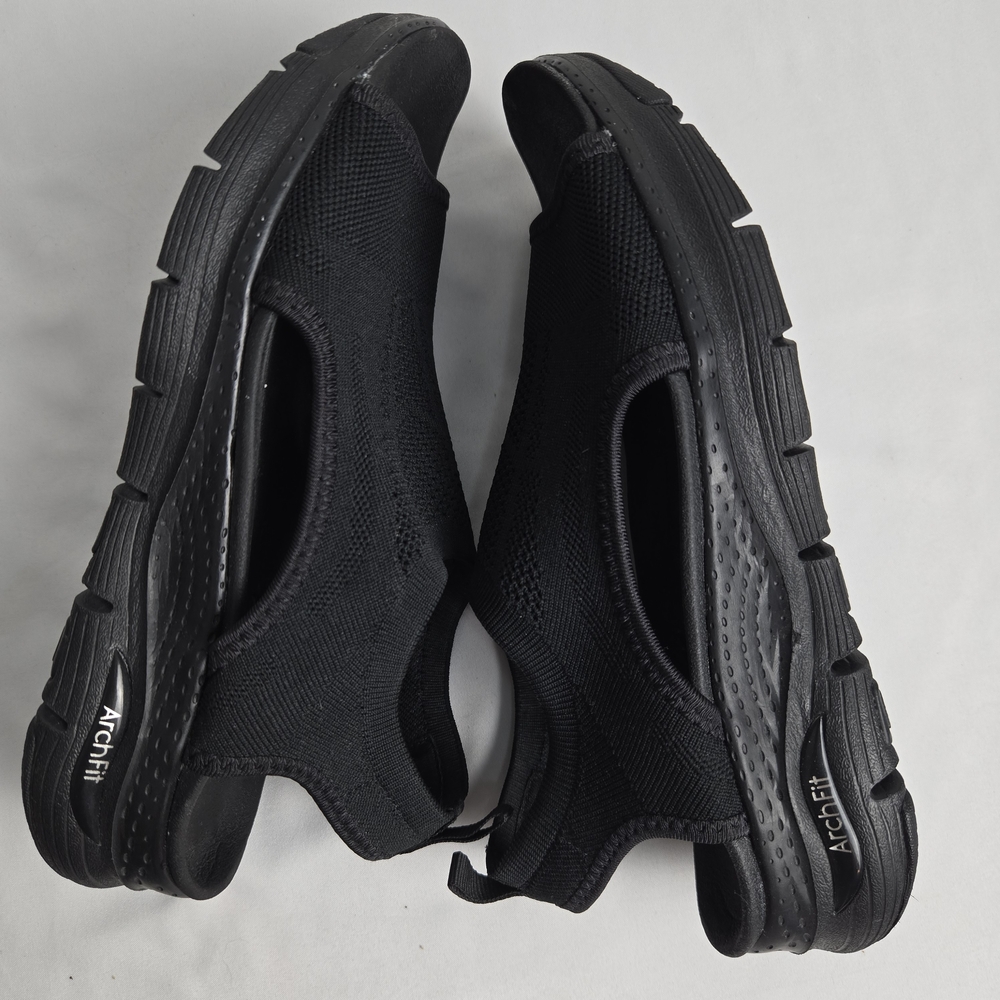 Skechers Sandals Womens 7 Arch Fit City Catch Slingback Black Peep Toe SN 119236 - Picture 9 of 11